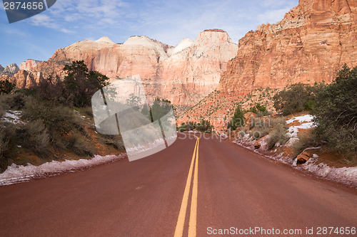 Image of Highway 9 Zion Park Blvd Road Buttes Altar of Sacrifice