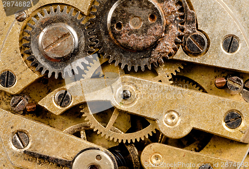 Image of Vintage Rusted Watch Pocketwatch Time Piece Movement Gears Cogs