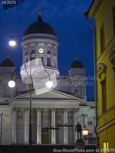 Image of Helsinki cathedral front view in night