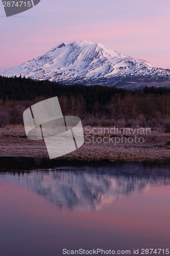 Image of Still Morning Sunrise Trout Lake Adams Mountain Gifford Pinchot 