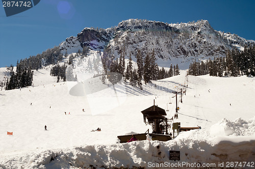 Image of Ski Lift Snow Skiing Slopes North Cascades Summit Snoqualmie