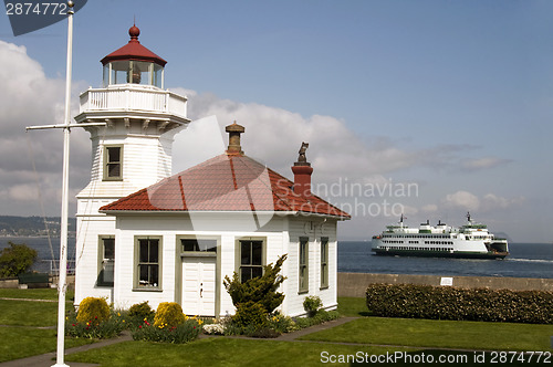 Image of Washington State Coastal Lighthouse Nautical Beacon Ferry Boat T