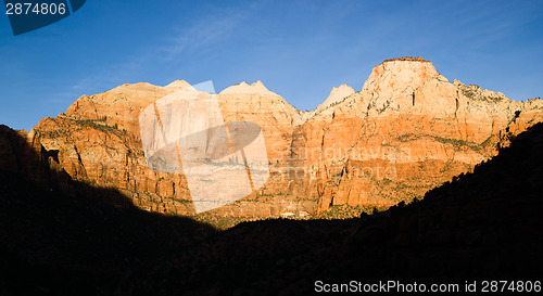 Image of Sunrise High Mountain Buttes Zion National Park Desert Southwest