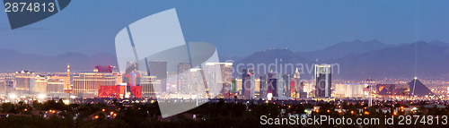 Image of Panoramic Southwest Landscape Red Rock Hills Downtown Las Vegas 