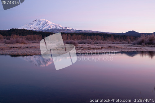 Image of Still Morning Sunrise Trout Lake Adams Mountain Gifford Pinchot 