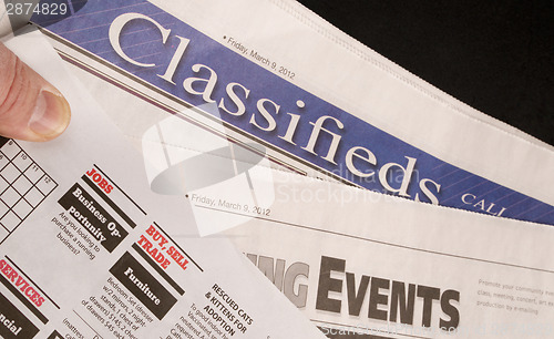 Image of Classified Help Wanted Job Offered Ads in Traditional Print News