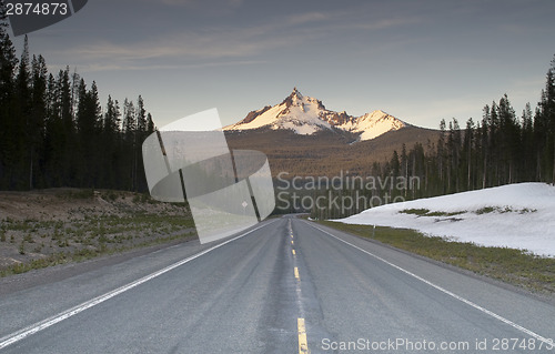 Image of Highway Mount Thielsen Big Cowhorn Extinct Volcano Oregon High C