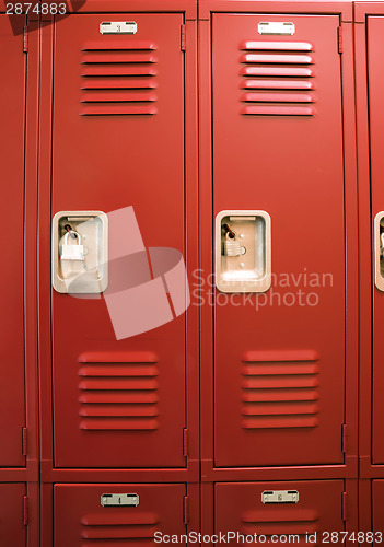 Image of Student Lockers University School Campus Hallway Storage Locker 
