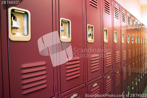 Image of Student Lockers University School Campus Hallway Storage Locker 