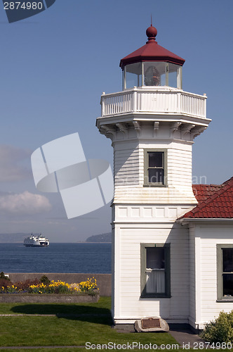 Image of Washington State Coastal Lighthouse Nautical Beacon Ferry Boat T