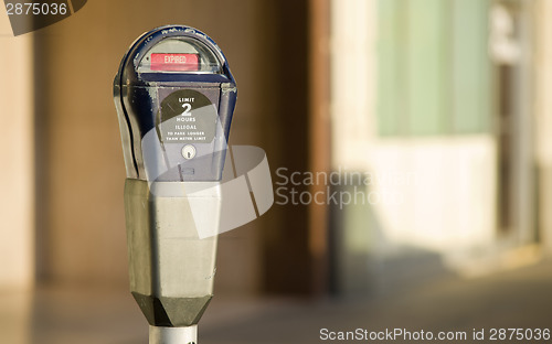 Image of Parking Meter Downtown in Expired Status