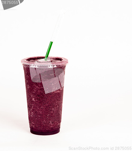 Image of Purple Pomegranite Iced Blended Food Fruit Smoothie White Backgr