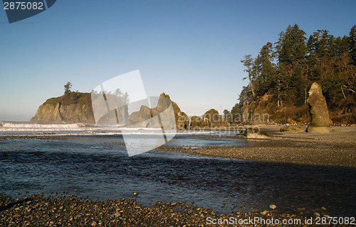 Image of Pacific Ocean Coast Landscape Sea Surf Rugged Buttes Bluffs