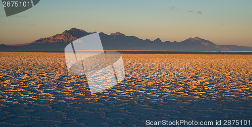 Image of Bonneville Salt Flats Tooele County Utah Pleistocene Lake Sunset