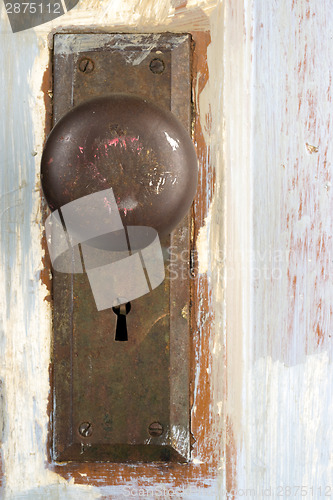 Image of Beautiful Old Distressed Antique Door Knob Lock Keyhole Assembly