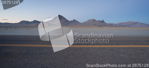 Image of Highway Passes Great Bonneville Salt Flats Silver Island Mountai