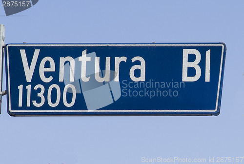 Image of Ventura Boulevard Road Street Sign Marker Daytime Bue Sky