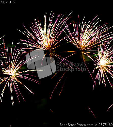 Image of Fireworks Celebration Over Stadium Independence Day July Forth