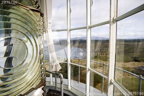 Image of Lighthouse Top Tower Windows Curtain Glass Fresnel Magnifying Le