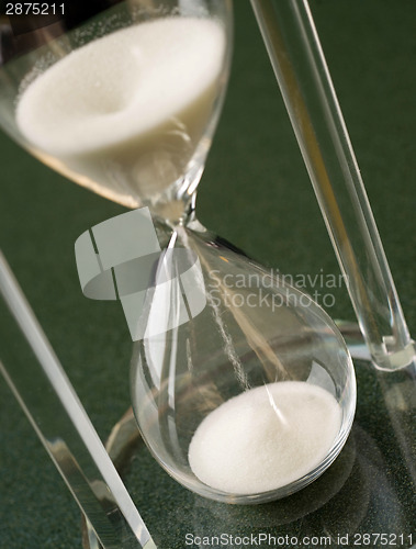 Image of Sand Falls Down Through a Crystal Hour Glass