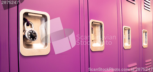 Image of Student Lockers University School Campus Hallway Storage Locker 