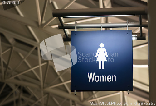 Image of Women's Restroom Ladies Lavatory Sign Marker Public Building Arc