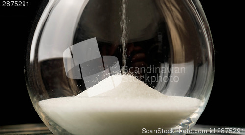 Image of Sand Falling in Hourglass Close Up