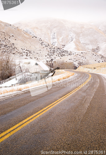 Image of Snake River Valley Ranch Snow Falls Rural Farm House