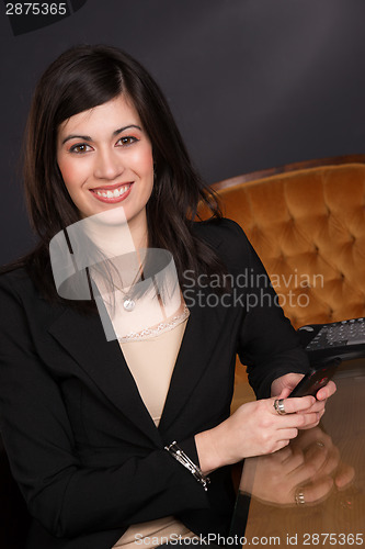 Image of Ordinary Brunette Woman Draws Attention Girl Next Door Business 