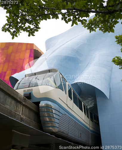 Image of Seattle Monorail Emerges after Traveling Through Experience Musi