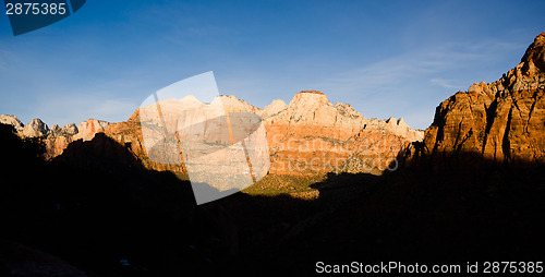 Image of Sunrise High Mountain Buttes Zion National Park Desert Southwest