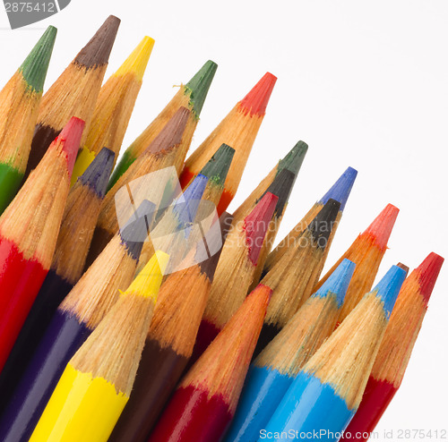 Image of Macro Close Up Wood Multiple Color Art Supply Pencils