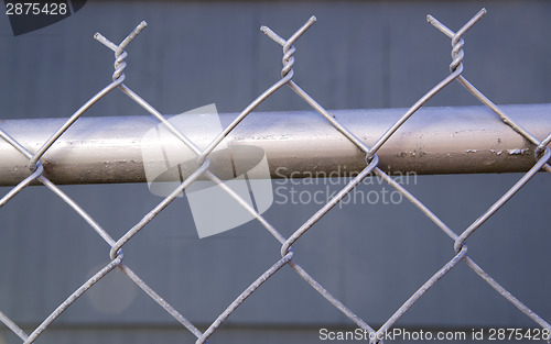 Image of Backyard Re-Painted Metal Chain Link Fence Top Post Wire