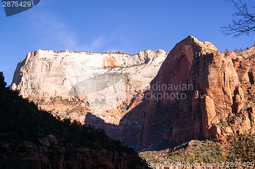 Image of Sunrise High Mountain Buttes Zion National Park Desert Southwest