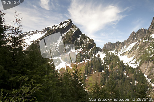Image of Fire Road Overlooks Vesper Peak North Cascade Mountain Range