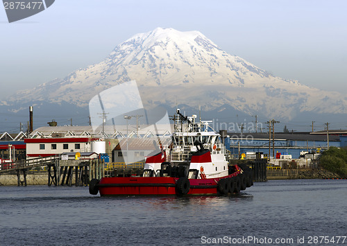 Image of Tugboat Guide Vessel Waterfront Bay Thea Foss Waterway Rainier T