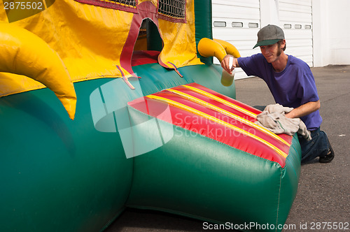 Image of Man Clean Party Place Equipment Rental Fun Trampoline Balloon