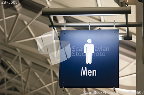 Image of Men's Restroom Male Lavatory Sign Marker Public Building Archite