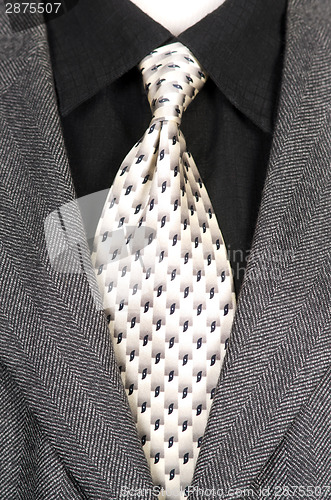 Image of Dark Wool Jacket Shirt and Tie