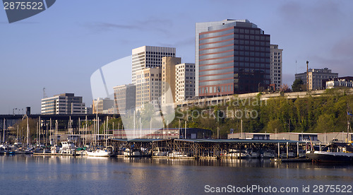 Image of Thea Foss Waterway Commencement Bay Marina Buildings Tacoma Wash