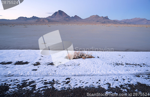 Image of Sunset Bonneville Salt Flats Utah Silver Island Mountain Range