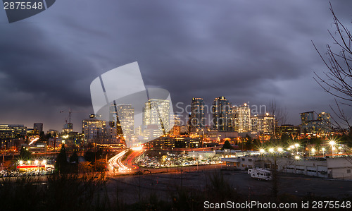 Image of Cloudy Skies Evening Sunset City Architecture Landscape Bellevue