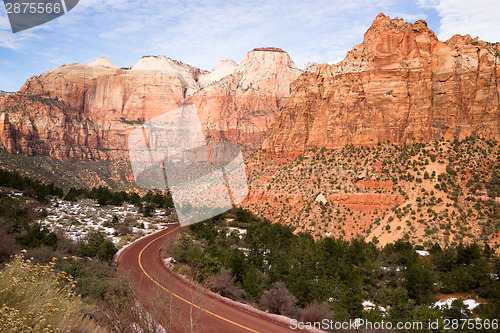 Image of Highway 9 Zion Park Blvd Road Buttes Altar of Sacrifice