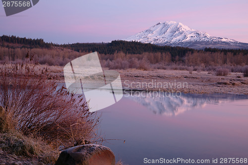 Image of Still Morning Sunrise Trout Lake Adams Mountain Gifford Pinchot 