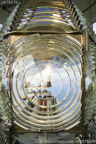 Image of Fresnel Magnifying Lens Close Up Lighthouse Glass Rotating Housi