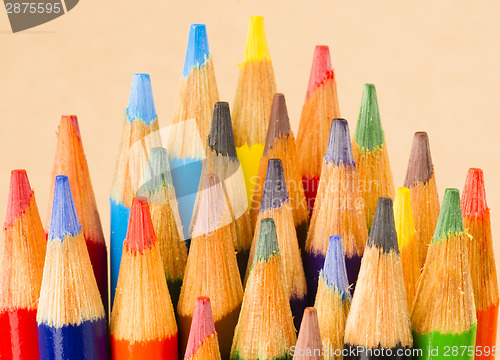 Image of Macro Close Up Wood Multiple Color Art Supply Pencils