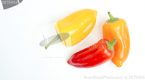 Image of Mini Sweet Red Yellow Orange Sweet Peppers Hot Raw Food