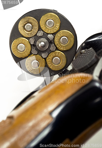 Image of Loaded Bullets in Gun Chamber 38 Special Ready Aim Fire