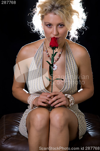 Image of Sexy woman with a rose