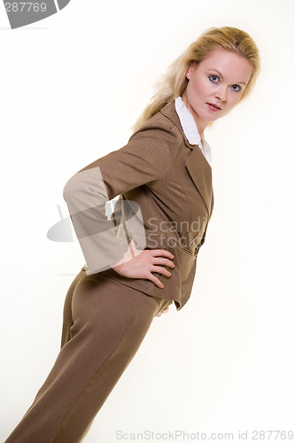 Image of Woman in brown business suit